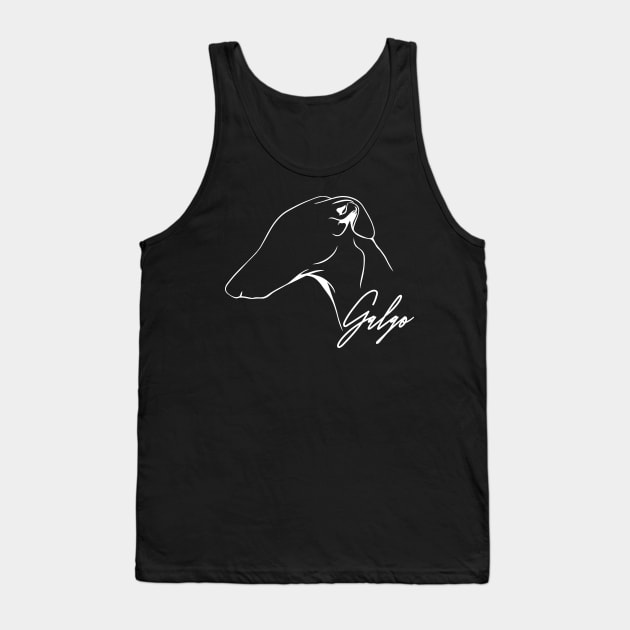 Proud Galgo profile dog lover sighthound gift Tank Top by wilsigns
